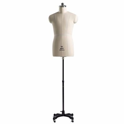 WAHHWF Male Mannequin for Sewing Clothes, Plus Size Sewing Dress Forms Large, Fully Pinnable Dressmaker Dummy Tailor Model on Wheels, Adult Full Size (Color : White, Size : Medium)