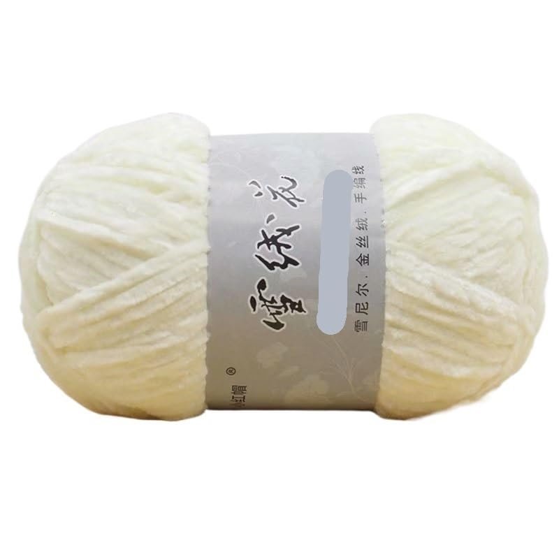 3x100g Edelweiss Gold Velvet Chenille Yarn, Medium Coarse Wool Line for DIY Crochet Sweater, Scarf, Doll, and Knitting (Color : 02 Opal 3pcs)