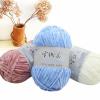 3x100g Edelweiss Gold Velvet Chenille Yarn, Medium Coarse Wool Line for DIY Crochet Sweater, Scarf, Doll, and Knitting (Color : 02 Opal 3pcs) view 3