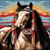 Indian Horse Latch Hook Rug Kit for Adults Easy Carpet Cushion with Printed Canvas Crochet Yarn Craft DIY Hooking Tapestry for Home Floor Decoration Pets Pads 52x38cm(1) view 1