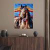 Indian Horse Latch Hook Rug Kit for Adults Easy Carpet Cushion with Printed Canvas Crochet Yarn Craft DIY Hooking Tapestry for Home Floor Decoration Pets Pads 52x38cm(1) view 3