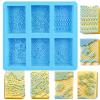 Silicone Soap Molds, 3D Detailed Flower Soap Mold, Rectangular Lace Pattern Soap Mold for DIY Handmade Soap Candle Wax Mold Lotion Bar, Bath Bombs, Reusable for Wedding Favors view 1