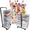 Drying Rack - Mobile Metal Art Storage Rack, Heavy Duty Paint Drying Rack With Lockable Wheels, Foldable Oil Painting Air Display Rack For Classrooms, for Stack Rack Painting, Drawings ( Size : 25-lay view 4