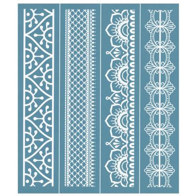 MANGOUSONG Screen Printing Kit,22x28cm Flower Letters Background Self-Adhesive Silk Screen Printing Stencil Festival Themed Reusable Mesh Stencils Transfer Washable for Painting Style 6