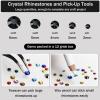 Towenm Rhinestone Bedazzler Kit with B7000 Glue, 4000PCS Solid Black Rhinestones for Crafts Clothes Shoes, Glue Fix Flatback Gems for Nails Face Jewelry, Mixed 5 Sizes 2/3/4/5/6mm Bejeweled Kit view 3
