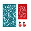 MANGOUSONG Screen Printing Kit,9x15cm Rose Love Flower Self-Adhesive Silk Screen Stencils for Polymer Clay Palm Leaves Reusable Mesh Transfer Printing Earring Jewelry Making Style 1 view 1