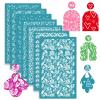 MANGOUSONG Screen Printing Kit,9x15cm Rose Love Flower Self-Adhesive Silk Screen Stencils for Polymer Clay Palm Leaves Reusable Mesh Transfer Printing Earring Jewelry Making Style 1 view 2