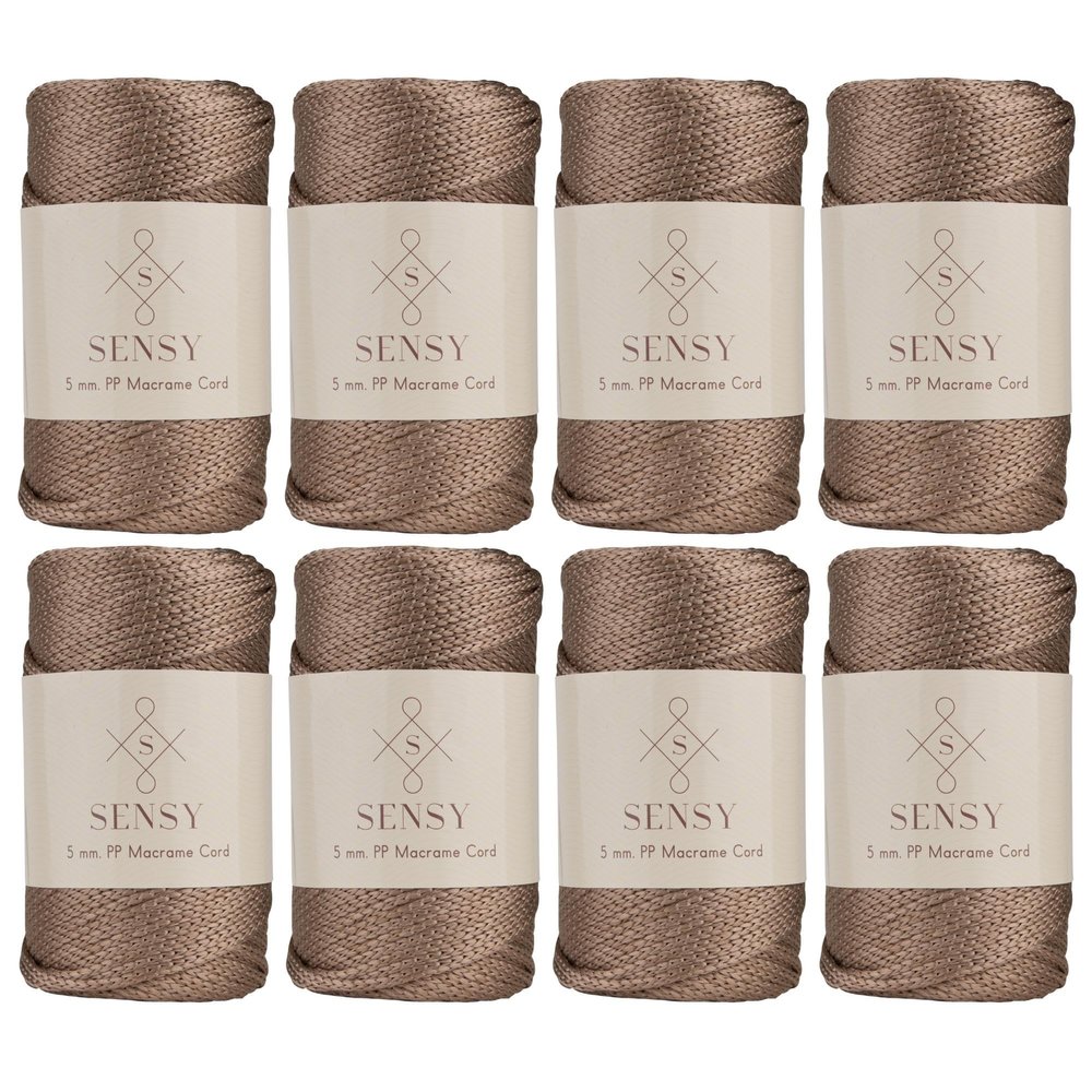 8 Skeins of Sensy Premium 5mm 104 Yards Polyester Rope 100% Polypropylene Cord Macrame Cord 5mm Crochet Bag Cord Macrame Rope Crochet Thread Gift for Knitter (Mink)