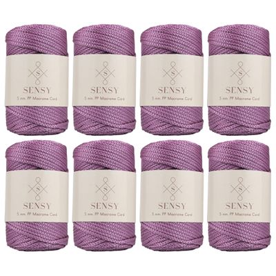 8 Skeins of Sensy Premium 5mm 104 Yards Polyester Rope 100% Polypropylene Cord Macrame Cord 5mm Crochet Bag Cord Macrame Rope Crochet Thread Gift for Knitter (Plum)