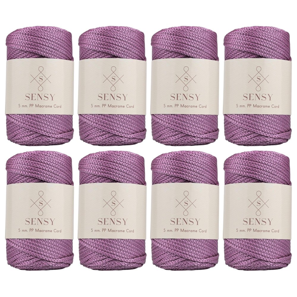 8 Skeins of Sensy Premium 5mm 104 Yards Polyester Rope 100% Polypropylene Cord Macrame Cord 5mm Crochet Bag Cord Macrame Rope Crochet Thread Gift for Knitter (Plum)