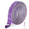 Self Adhesive Rhinestone Strips for Crafting -3 Yard Self Adhesive Rhinestones Ribbon Roll - Rhinestone Tape for Crafts - Bling Ribbon for DIY - Diamond strips - Bling Stickers for Decoration (Purple) view 1