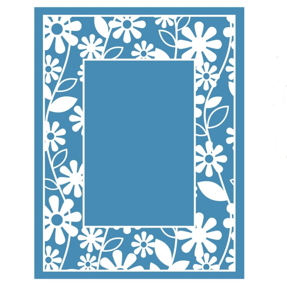 MANGOUSONG Screen Printing Kit,21.59x27.94cm Flower Frame Reusable Self- Adhesive Silk Screen Stencils Silkscreen Printing Home Decoration Craft