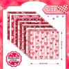 Konsait 24 Sheets Valentines Day Scrapbook Paper 12x12 Double Sided Decorative Cardstock Craft Paper for Card Making Anniversaries Pink Patterned Papers Red Origami Papers Valentine Scrapbook Supplies view 3