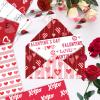Konsait 24 Sheets Valentines Day Scrapbook Paper 12x12 Double Sided Decorative Cardstock Craft Paper for Card Making Anniversaries Pink Patterned Papers Red Origami Papers Valentine Scrapbook Supplies view 4