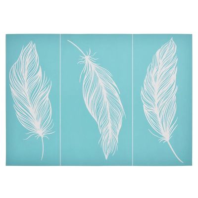 MANGOUSONG Screen Printing Kit,29.7x21cm Feathers Silk Screen Stencils Reusable Silkscreen Print Kit for Printing Handbag Decoration Template Seal Tool