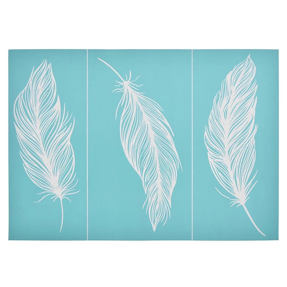 MANGOUSONG Screen Printing Kit,29.7x21cm Feathers Silk Screen Stencils Reusable Silkscreen Print Kit for Printing Handbag Decoration Template Seal Tool