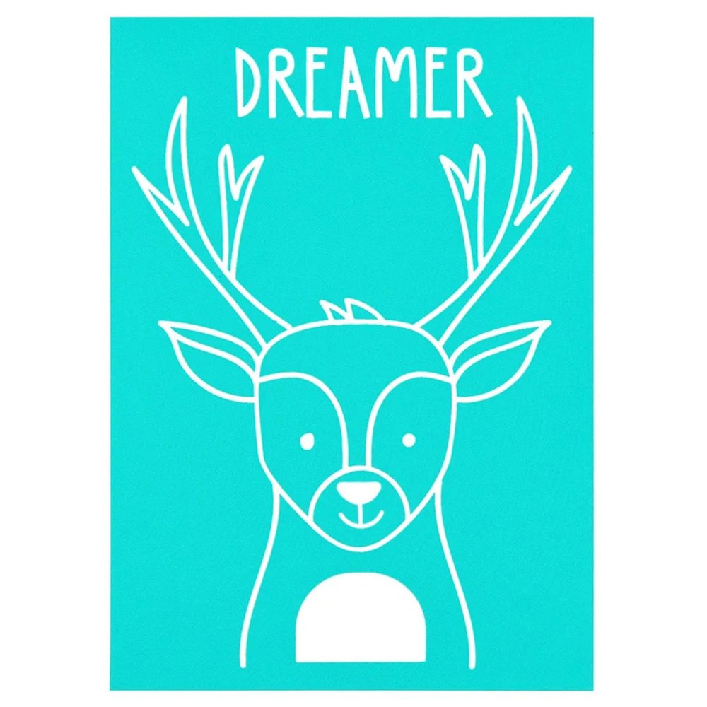 MANGOUSONG Screen Printing Kit,12.5x7.5cm Deer Pattern Silk Screen Stencils for Polymer Clay Silkscreen Print Kit Mesh Stencils Transfer Crafts Printing Reusable