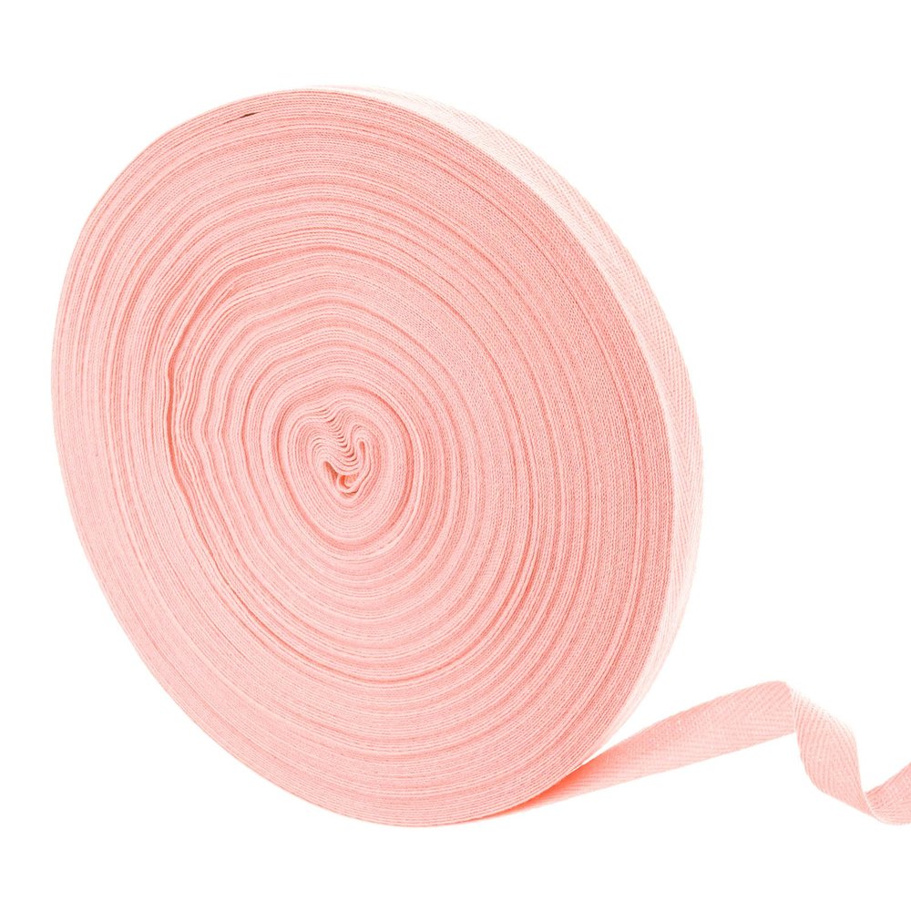 uxcell 50 Yards Cotton Twill Tape, 5/8-inch Herringbone Webbing Ribbon Bias Binding Tapes for Clothes Sewing, DIY Crafting (Peach Pink)