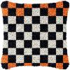 Beginner Color Grids Latch Hook Kits Pillow Cover Set Sofa Cushion Latch Hooking Carpet Rug Acrylic Yarn Printed Pillowcase Craft Kits with Tools Sofa Decor 17 x 17 Inch view 1
