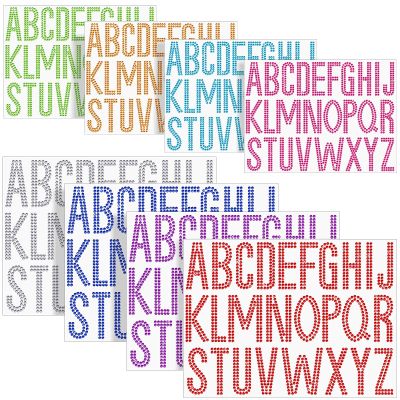 208 Pcs 2 Inch 3 Inch Rhinestone Alphabet Letter Stickers Glitter Large Self Adhesive Letters Bling Gemstone Alphabet Stickers for DIY Graduate Wedding Decoration(Rainbow Color)