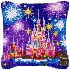 Beginner Latch Hook Kits Pillow Cover Set Firework Sofa Cushion Latch Hooking Handmade Cushion Rug Acrylic Yarn Printed Canva Pillowcase Craft Kits Set 17 x 17 Inch view 1