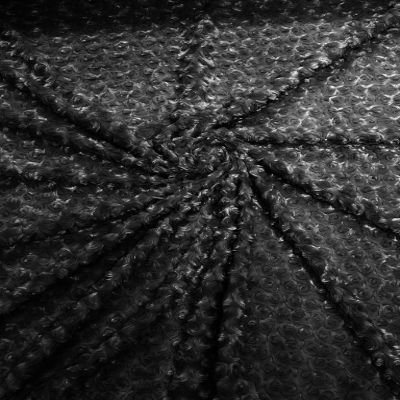 Backdrop King Inc, 58" Wide Minky Swirl Rose Blossom Ball Rosebud Plush Fur Fabric Polyester -Sold by Yard. (Charcoal, 5 Yards)