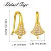 BEEFLYING 20PCS Real 18K Gold Plated Cubic Zirconia Earring Hooks Ear Wires with Dangle Loops for DIY Jewelry Making Crafts view 2