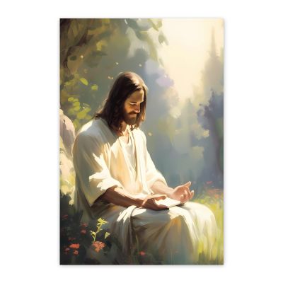 Worihut 5D DIY Diamond Painting by Number Kits Full Drilled Round Home Decor Painting Cross Stitch Embroidery Jesus in Garden for Adults 20x30 Inch