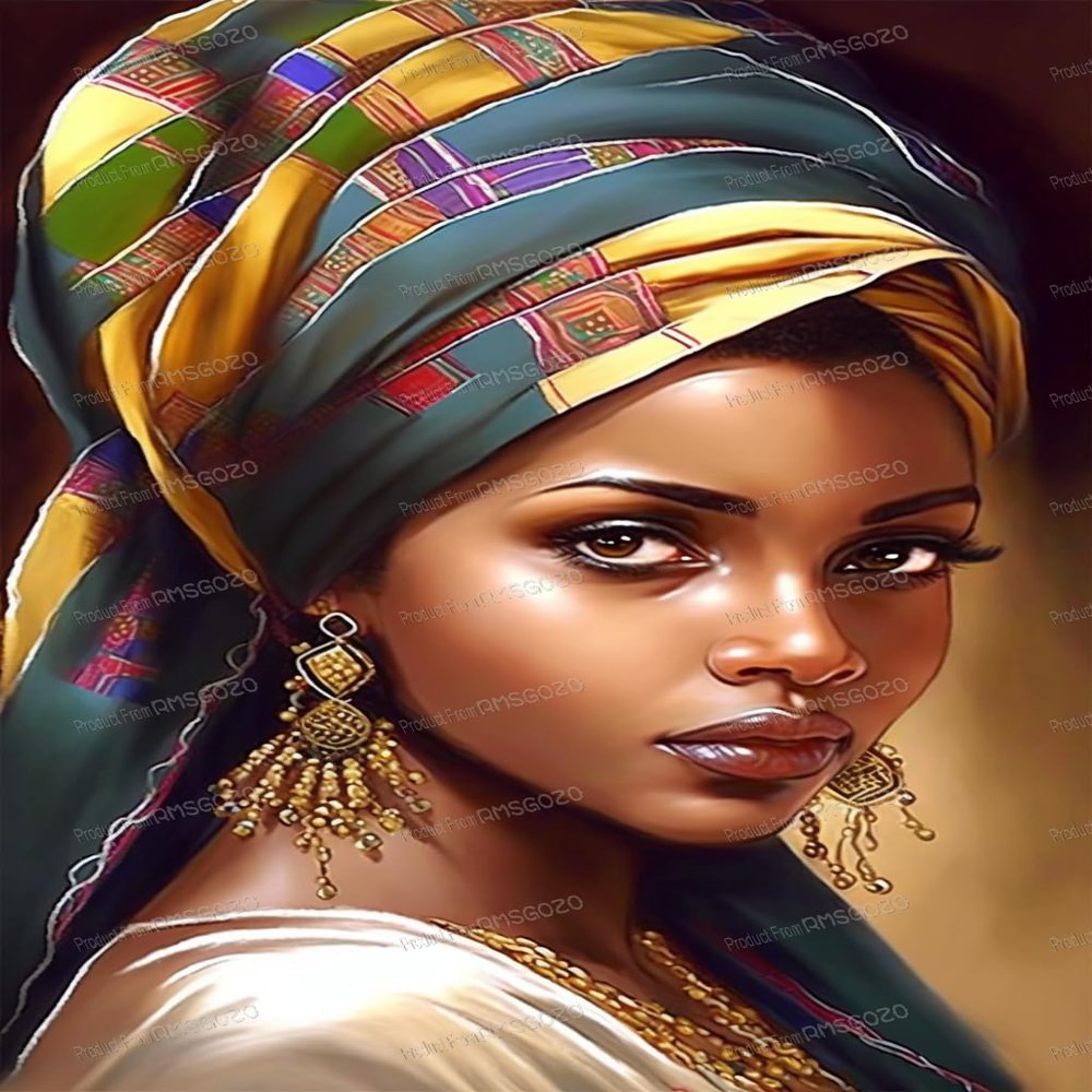 RMSGOZO Beautiful Indian Women Diamond Painting for Adults Kids - 5D Oil Diamond Painting Kits, Full Round Gemstone Dots Diamond Kit, for Home Decor Room Decor Gifts 16X24 Inches