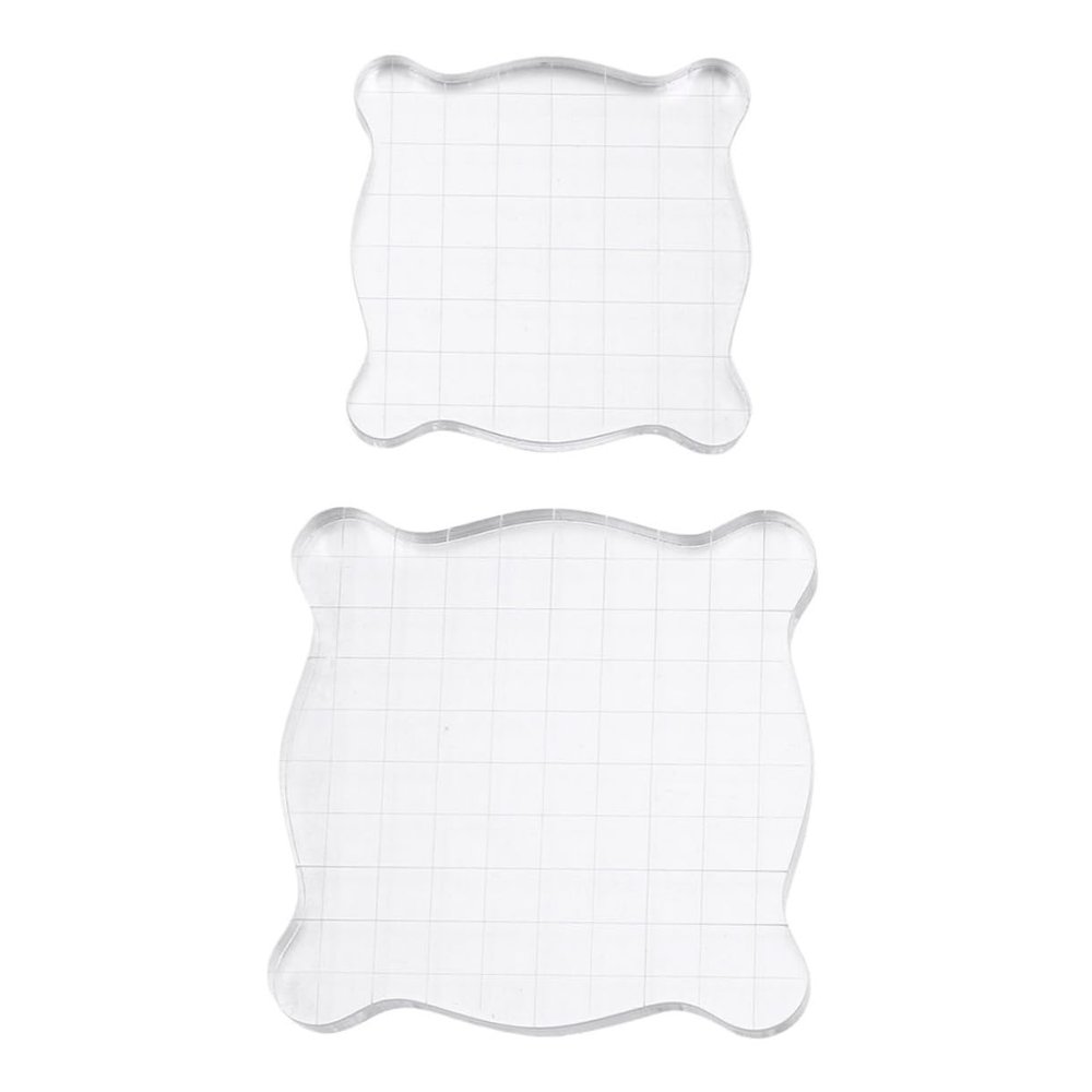 2pcs Acrylic Stamp Blocks Stamping Tools for DIY Craft Projects for Card Making Journals Invitations and Scrapbooking for Easy Application