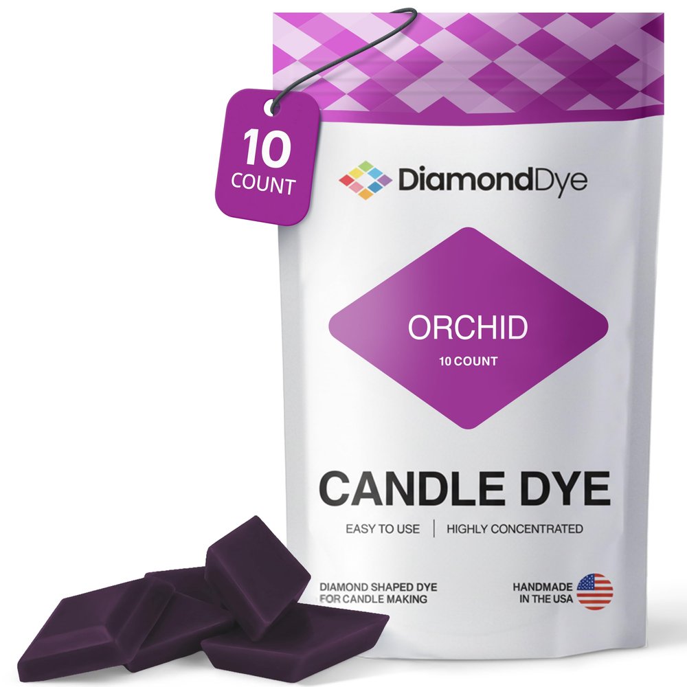 Orchid Candle Dye - Made in The USA - Safe and Easy to Use - Premium Candle Making Supplies - Perfect for DIY Candle Making Kits - Designed for Candle Wax - 10 Dye Chips