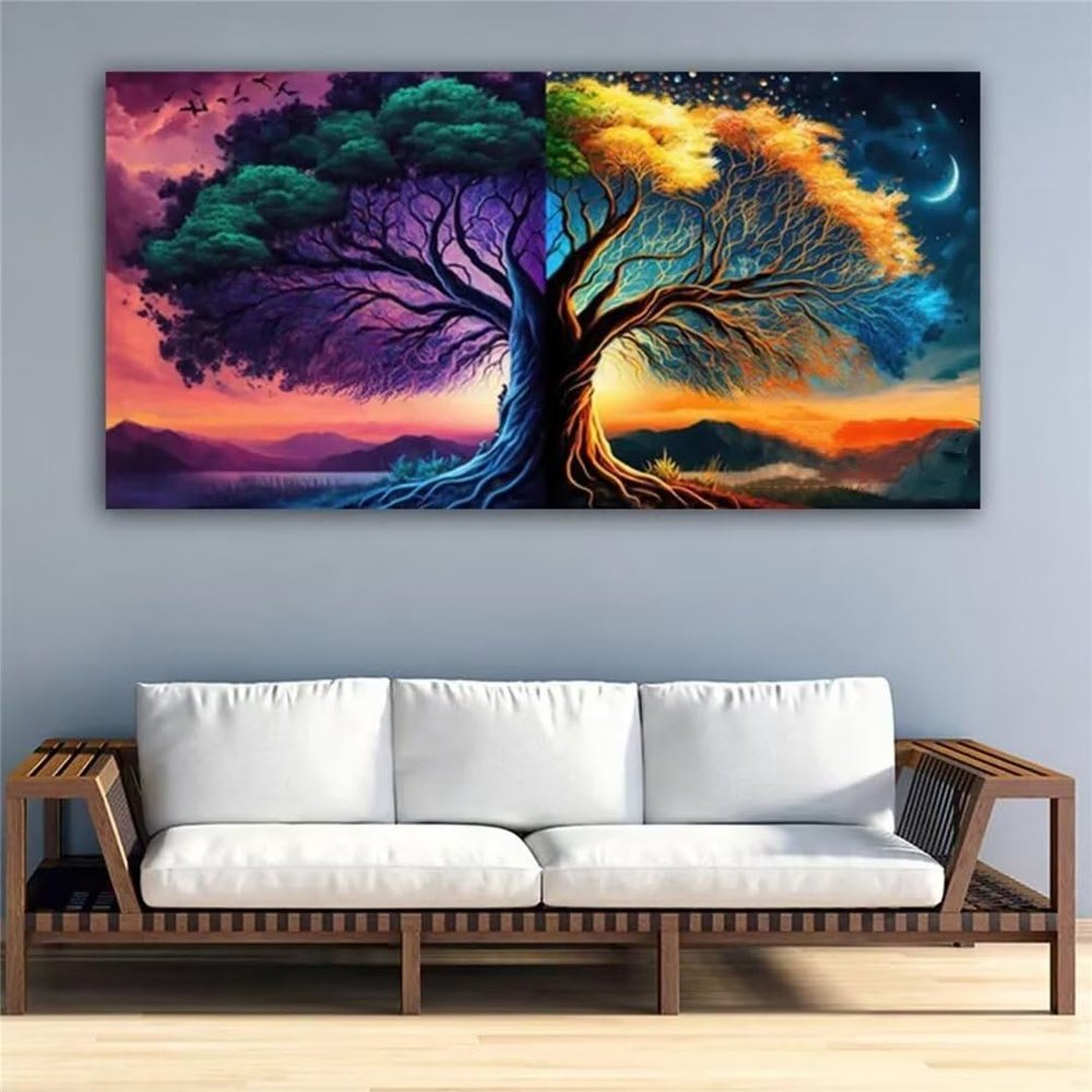 Diamond Painting Kits for Adults,Large 5D DIY Tree Of Life Diamond Art Kits Beginners Full Round/Square Diamond Painting Rhinestone Embroidery Cross Stitch Gem Art for Home Decor Gift 60x120cm/24x48in