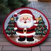 Latch Hook Round Rug Kits Santa Claus and Christmas Tree for Beginner Needle Crochet Yarn Kits Embroidery Carpet Cushion Hook and Latch Kit Tapestry Decoration 50x50cm(1) view 1