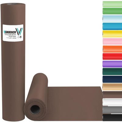 Vanhench 17.5"963" (80/1/4FT) Wrapping Paper, Chocolate Brown Art Craft Paper Roll for Men Boys, Fathers Day Gift Wrapping Bouquet Flower Kraft Paper, Bulletin Board Paper