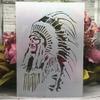 A4 29cm Old Leader Chief Stencils for Painting On Wood,Reusable Home Decor Stencils, Stencils and DIY Templates for Signs, Crafts, Art view 1