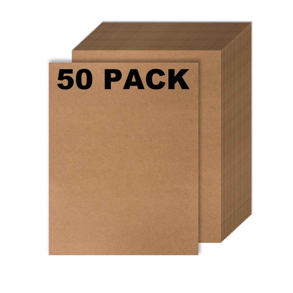 50 Pack Kraft Paper - Brown Stationery Paper- Brown Craft Paper for Arts and Craft, Drawing, D.I.Y. Projects - Letter Size Kraft Paper - Laser & Inkjet Printer Compatible - 8.5 x 11 Inches