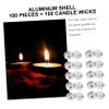SEWACC 200sets Aluminum Tea Light Cups Empty Cases Wicks for Candle Making Supplies High-Temperature Resistant Tealight Base for DIY Projects and Special Occasions view 3