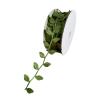 20 Yards Grass Olive Green Leaves Leaf Ribbon Trim Rope for DIY Crafts and Party Wedding Home Decorations (Green) view 1