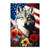 Worihut 5D Diamond Painting Kits for Adults, Wolf with Flowers DIY Full Drill Embroidery Cross Stitch Paintings Pictures Arts Wall Decor Painting Dots Kits 12x18 Inch view 1