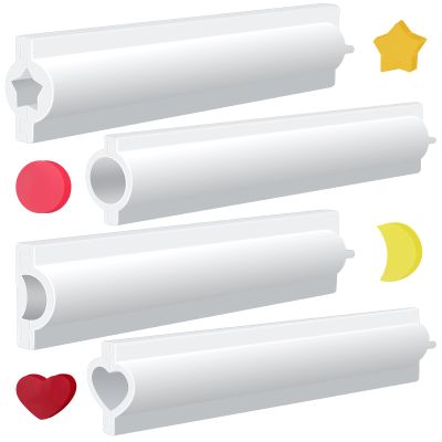 Sunnychicc 4 Pcs Silicone Soap Mold Long Moon Round Star Heart Tube Column Chocolate Candle Embed Soap Making Supplies for DIY Handmade Mousse Loaf Dessert Cake Craft Art