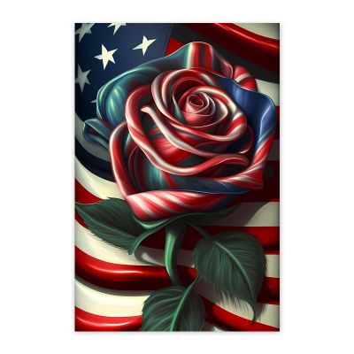 Worihut 5D Diamond Painting Kits for Adults, Flag Rose DIY Full Round Diamond Art with Accessories Tools,Wall Decor for Dining Room, Kitchen, Restaurant 16x20 Inch