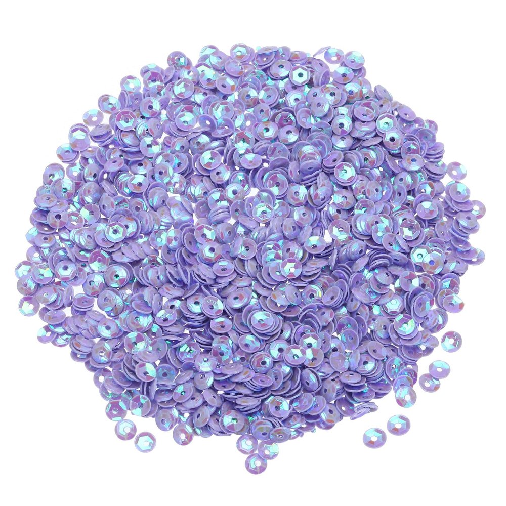 MECCANIXITY Loose & Cup Sequins 4MM Glitter Sequins (3000Pcs) - Light Purple for Embroidery, Jewelry Making & Crafts