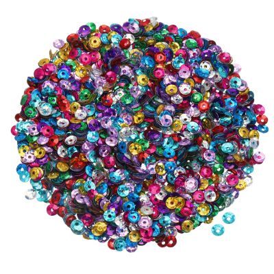MECCANIXITY Loose Sequins 4MM Laser Sequins 3000Pcs Cup Sequins Embroidery Sequins for Jewelry Making Crafts Sewing,Multicolored