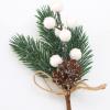 BEIJIALY 20 pcs Artificial Pine Picks, Christmas Berry Stem Christmas Floral Picks, Christmas Pine Cones Artificial Pine Needles Evergreen Pine Branches for Xmas DIY Crafts Decor(White) view 3