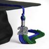 Endea Graduation Double Color Tassel with Silver Bling Charm (Royal Blue/Green, 2028) view 4