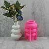 Circular Stacked Vase Epoxy Resin Silicone Mold Geometric Flower Pot Silicone Mold Succulent Planter Plaster Concrete Mold view 3