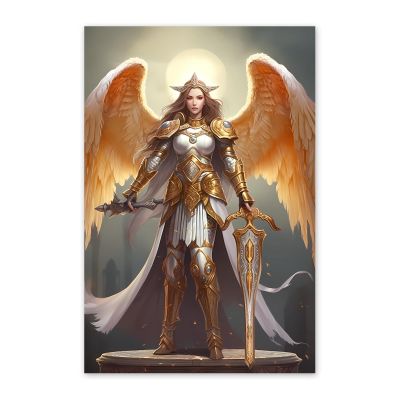 NSUAJOF Diamond Painting Kits Angel with a Sword 5D Full Round Drill - Adult Beginner's Primary DIY Painting, for Home Wall Decor & Gifts for Family and Friends 16x20 Inch