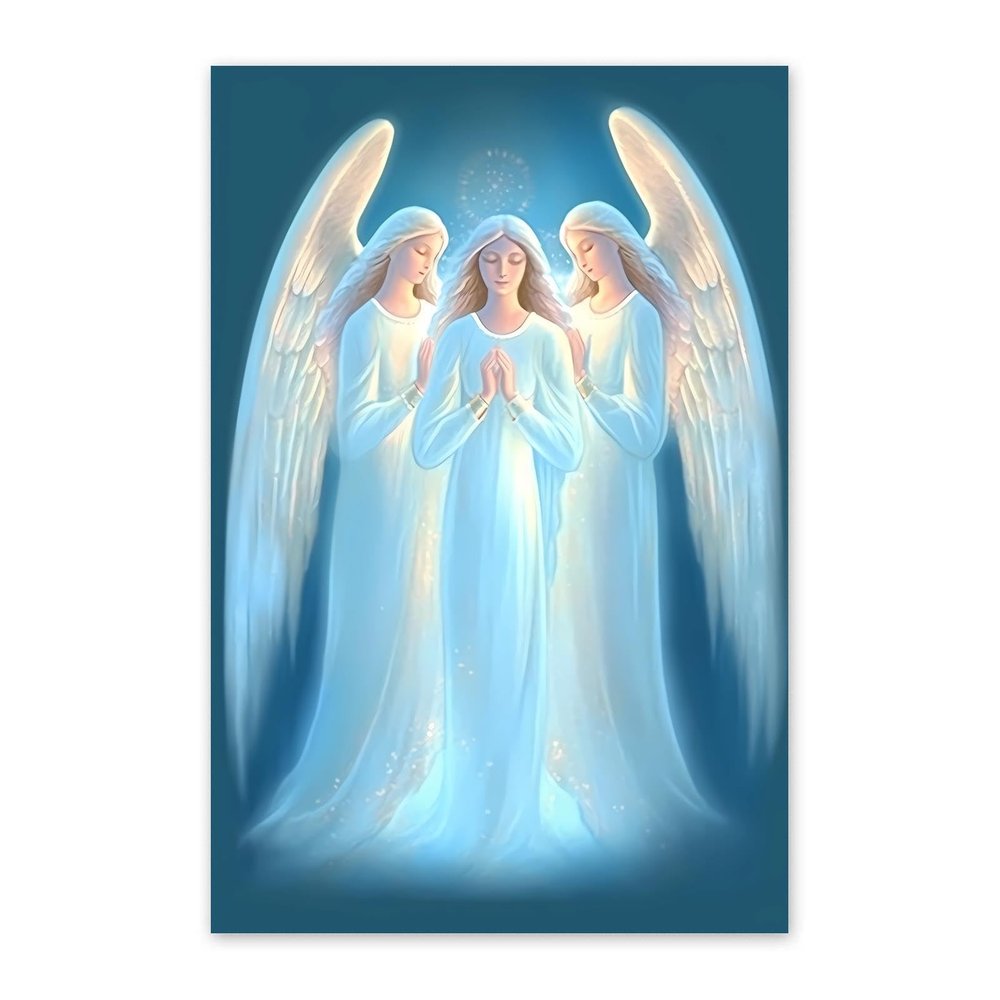 NSUAJOF Diamond Painting Kits Three Praying Angels Art Painting 5D DIY Full Round Drill HD Canvas Wall Art, Personalized Gifts for Family Friends Home Wall Decor 8X12 Inch