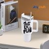 Joyclub 16 Pack 40 OZ Sublimation Tumblers with Handle Blank Insulated Large Tumbler Bulk, Coffee Travel Cups Stainless Steel Travel Mug for DIY Craft Heat Press Print view 2