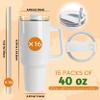 Joyclub 16 Pack 40 OZ Sublimation Tumblers with Handle Blank Insulated Large Tumbler Bulk, Coffee Travel Cups Stainless Steel Travel Mug for DIY Craft Heat Press Print view 3